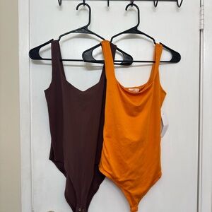 Stylish Brown and Orange Women's Bodysuits